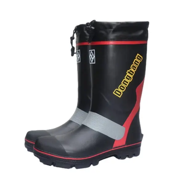 Men's Steel Nail-soled Rainboots Rubber Fishing Boots Anti-skid Gumboots Fashionable Snowshoes Rubber Shoes - Image 2