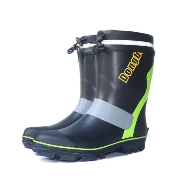 Men's Steel Nail-soled Rainboots Rubber Fishing Boots Anti-skid Gumboots Fashionable Snowshoes Rubber Shoes - Image 5
