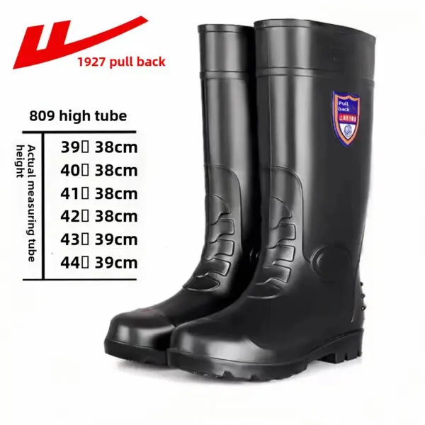 Men's Work Safety Shoes 809 Mid High Boots Waterproof Non-slip Construction Site Boots Protective Cover