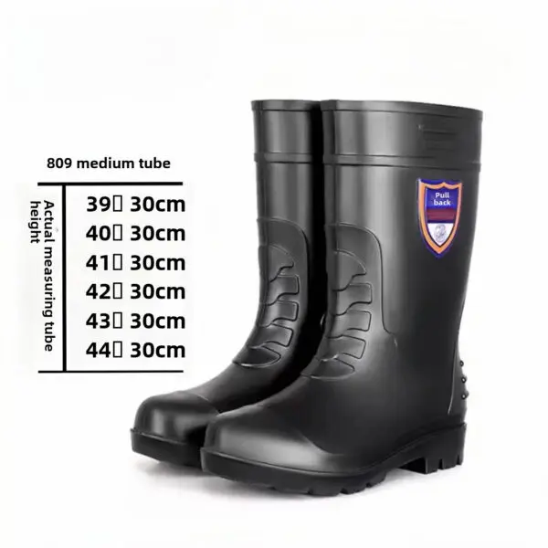 Men's Work Safety Shoes 809 Mid High Boots Waterproof Non-slip Construction Site Boots Protective Cover - Image 6