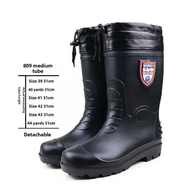 Men's Work Safety Shoes 809 Mid High Boots Waterproof Non-slip Construction Site Boots Protective Cover - Image 8