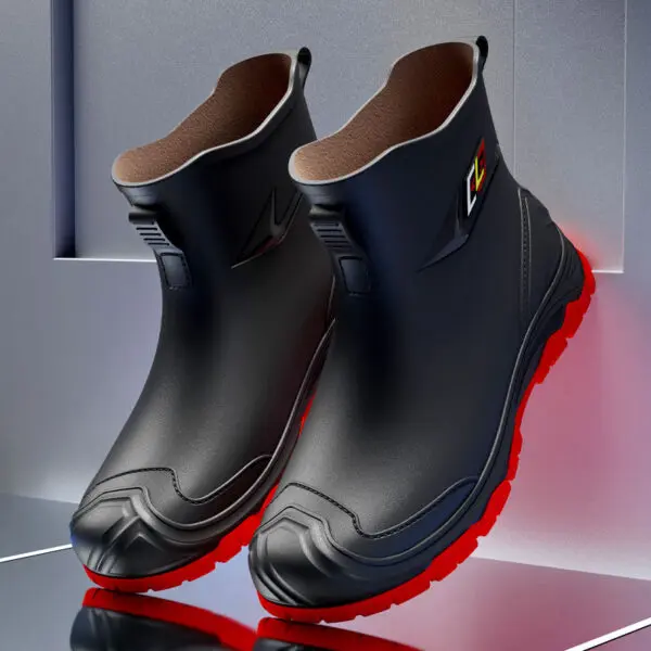 2024 New Men's Water Boots Non-slip Work Rubber Shoes Outdoor Rain Boots Men's New Waterproof Shoes Casual Camping Fishing Shoes - Image 3