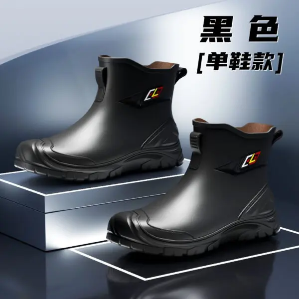 2024 New Men's Water Boots Non-slip Work Rubber Shoes Outdoor Rain Boots Men's New Waterproof Shoes Casual Camping Fishing Shoes - Image 8