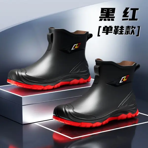 2024 New Men's Water Boots Non-slip Work Rubber Shoes Outdoor Rain Boots Men's New Waterproof Shoes Casual Camping Fishing Shoes - Image 9