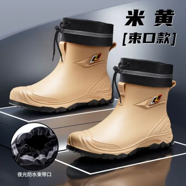 2024 New Men's Water Boots Non-slip Work Rubber Shoes Outdoor Rain Boots Men's New Waterproof Shoes Casual Camping Fishing Shoes - Image 12