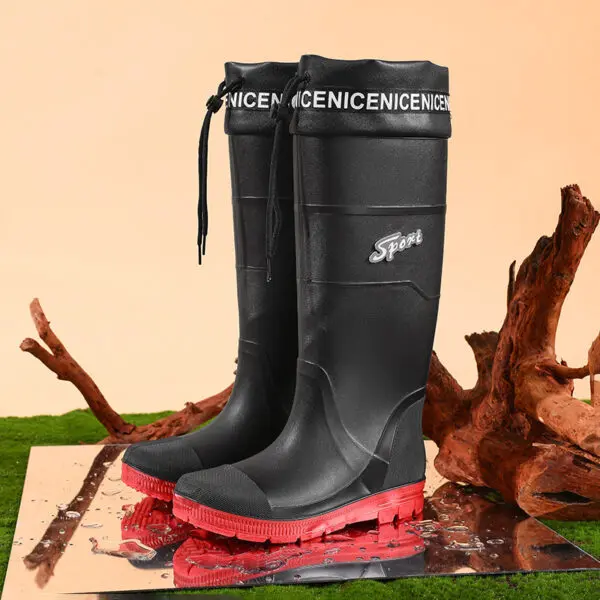 Thickened Steel Sole Men's Rain Boots Long-tube High-top Water Shoes Non-slip Construction Site Rain Boots Fishing Rubber Shoes - Image 18