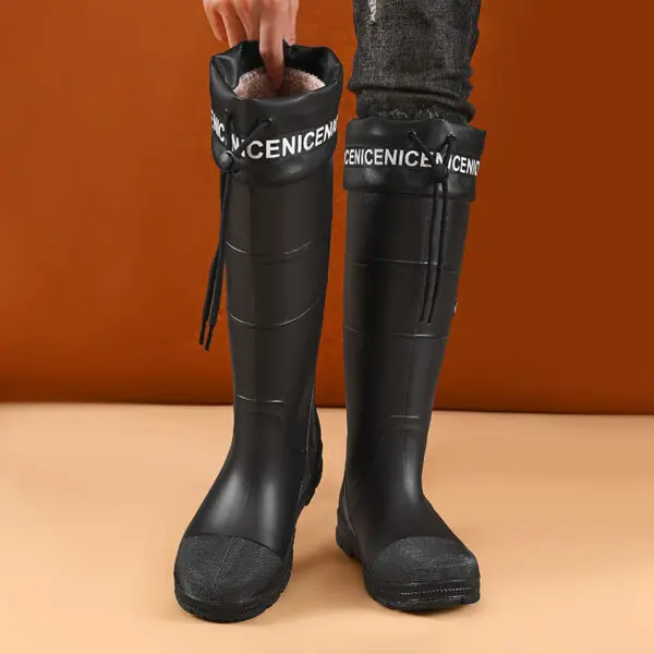 Thickened Steel Sole Men's Rain Boots Long-tube High-top Water Shoes Non-slip Construction Site Rain Boots Fishing Rubber Shoes - Image 20