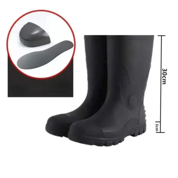 2023 Men's Work Boots Construction Site Protection Plus Steel Boots Anti-smashing Anti-stab Platform Boots Men's Tall Rain Boots - Image 2