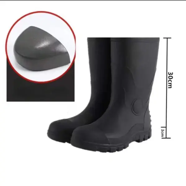 2023 Men's Work Boots Construction Site Protection Plus Steel Boots Anti-smashing Anti-stab Platform Boots Men's Tall Rain Boots - Image 3