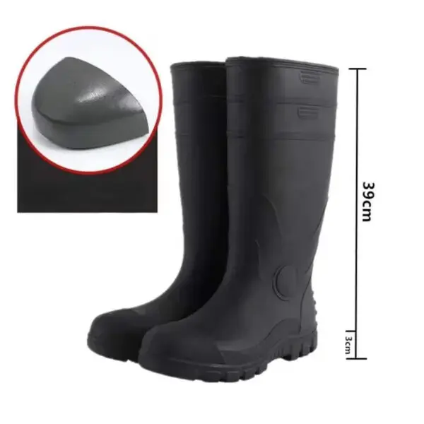 2023 Men's Work Boots Construction Site Protection Plus Steel Boots Anti-smashing Anti-stab Platform Boots Men's Tall Rain Boots - Image 4