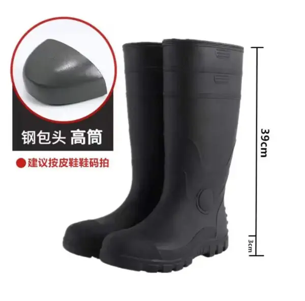 2023 Men's Work Boots Construction Site Protection Plus Steel Boots Anti-smashing Anti-stab Platform Boots Men's Tall Rain Boots - Image 8