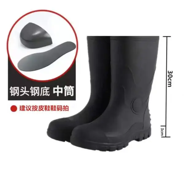 2023 Men's Work Boots Construction Site Protection Plus Steel Boots Anti-smashing Anti-stab Platform Boots Men's Tall Rain Boots - Image 9