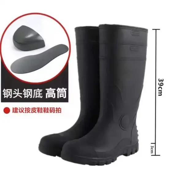 2023 Men's Work Boots Construction Site Protection Plus Steel Boots Anti-smashing Anti-stab Platform Boots Men's Tall Rain Boots - Image 10
