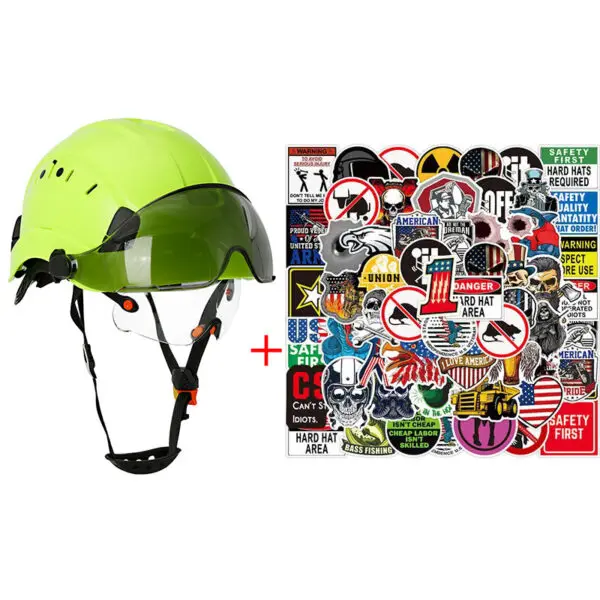 Construction Safety Helmet with Visor Built In Goggles Cartoon Stickers ABS Hard Hat ANSI Industrial Work CE Engineer Work Cap - Image 10