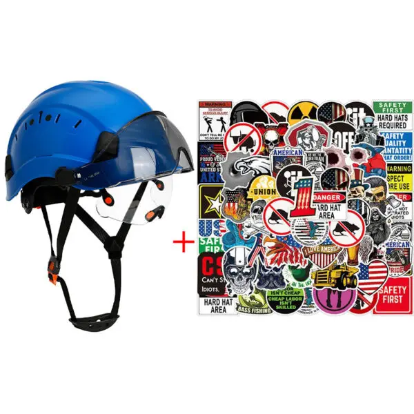 Construction Safety Helmet with Visor Built In Goggles Cartoon Stickers ABS Hard Hat ANSI Industrial Work CE Engineer Work Cap - Image 12