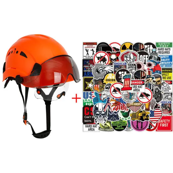 Construction Safety Helmet with Visor Built In Goggles Cartoon Stickers ABS Hard Hat ANSI Industrial Work CE Engineer Work Cap - Image 16
