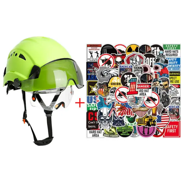 Construction Safety Helmet with Visor Built In Goggles Cartoon Stickers ABS Hard Hat ANSI Industrial Work CE Engineer Work Cap - Image 17