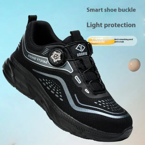 Rotating Button Men Shoes Security Sneakers Steel Toe Shoes Puncture-Proof work Shoes Anti-smash Sport Safety Shoes Protective - Image 2