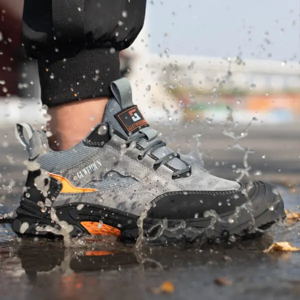 Men Safety Work Shoes Plastic Toe Safety Boots Fashion Lightweight Comfort Working Sneakers Anti-puncture Indestructible Shoes - Image 4