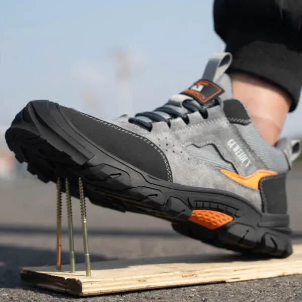Men Safety Work Shoes Plastic Toe Safety Boots Fashion Lightweight Comfort Working Sneakers Anti-puncture Indestructible Shoes - Image 5