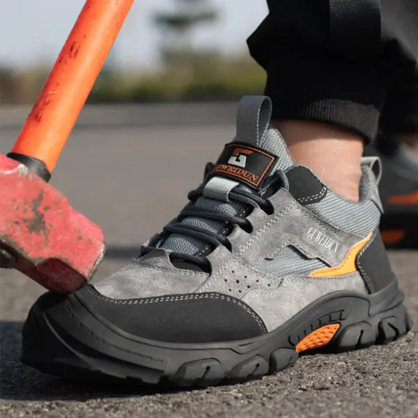 Men Safety Work Shoes Plastic Toe Safety Boots Fashion Lightweight Comfort Working Sneakers Anti-puncture Indestructible Shoes - Image 6
