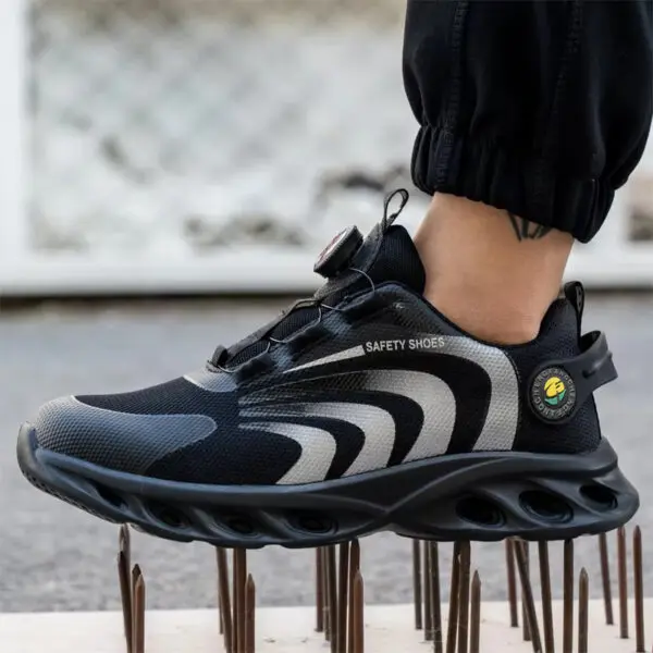 Rotary Buckle Work Sneakers Protective Shoes Lightweight Safety Shoes Puncture-Proof Anti-smash Steel Toe Shoes Work Boots Men - Image 4