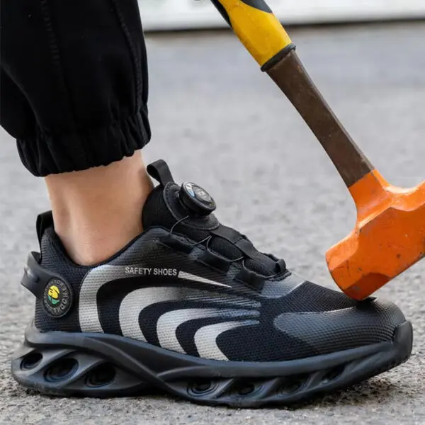 Rotary Buckle Work Sneakers Protective Shoes Lightweight Safety Shoes Puncture-Proof Anti-smash Steel Toe Shoes Work Boots Men - Image 5