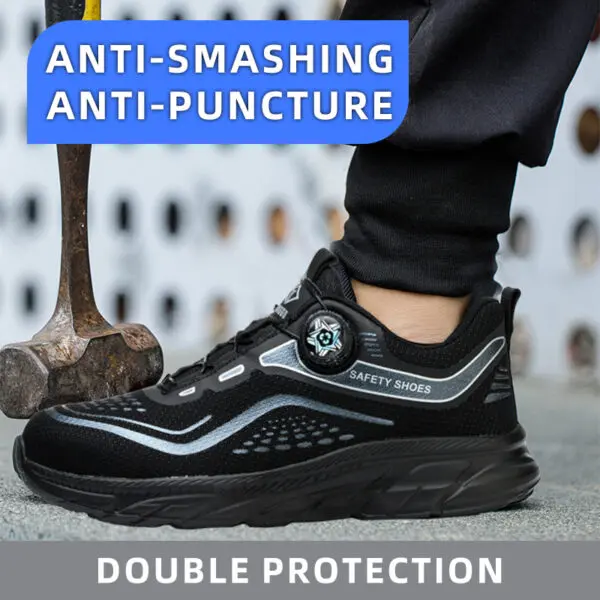 Rotating Button Men Shoes Security Sneakers Steel Toe Shoes Puncture-Proof work Shoes Anti-smash Sport Safety Shoes Protective - Image 4