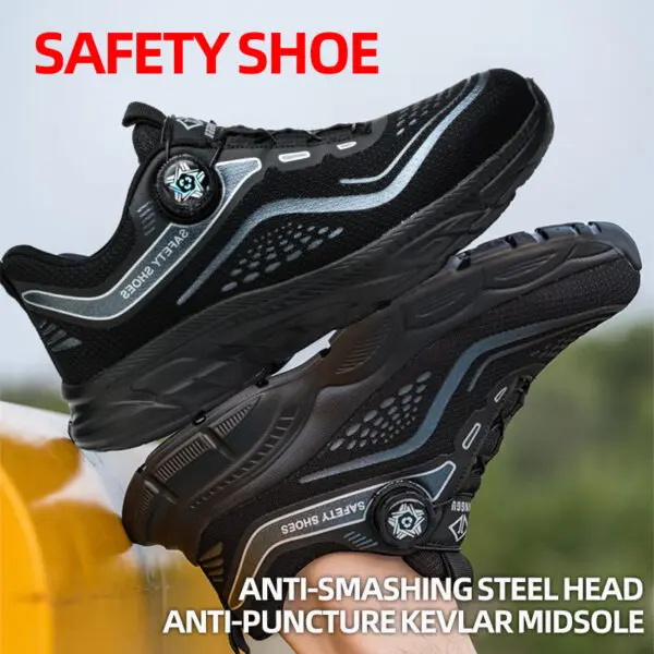 Rotating Button Men Shoes Security Sneakers Steel Toe Shoes Puncture-Proof work Shoes Anti-smash Sport Safety Shoes Protective - Image 6