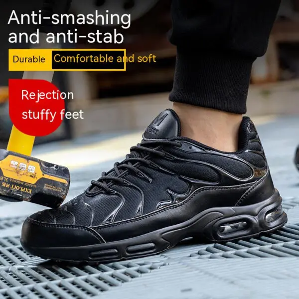 New Men Safety Shoes Steel Toe Sneaker Sport Air Cushion Reflective Work Safety Boots Man Puncture Proof Work Shoes Anti-smash - Image 5