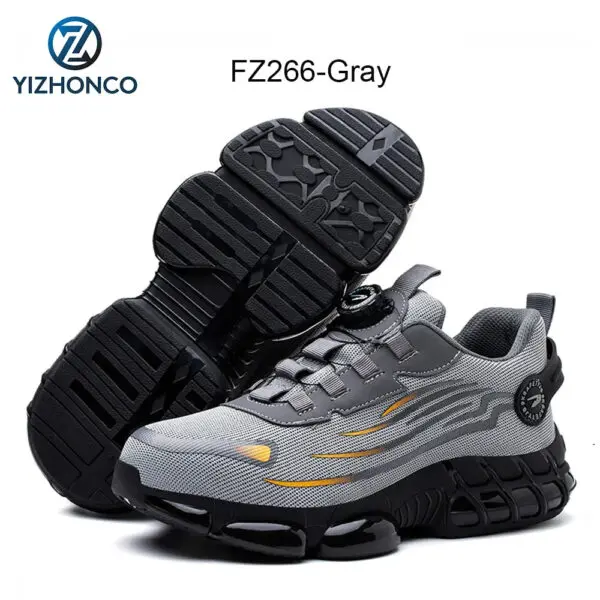 YIZHONCO Summer BOA Work Shoes Men Mesh Upper Steel Toe Flexible Sole Breathable Anti Slip Lightweight Work Safety Shoes Men - Image 7