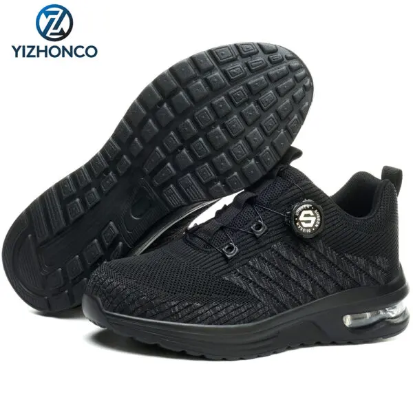 YIZHONCO Summer BOA Work Shoes Men Mesh Upper Steel Toe Flexible Sole Breathable Anti Slip Lightweight Work Safety Shoes Men - Image 8