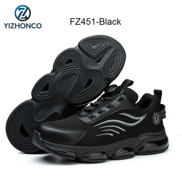 YIZHONCO Summer BOA Work Shoes Men Mesh Upper Steel Toe Flexible Sole Breathable Anti Slip Lightweight Work Safety Shoes Men - Image 10