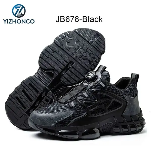 YIZHONCO Summer BOA Work Shoes Men Mesh Upper Steel Toe Flexible Sole Breathable Anti Slip Lightweight Work Safety Shoes Men - Image 12