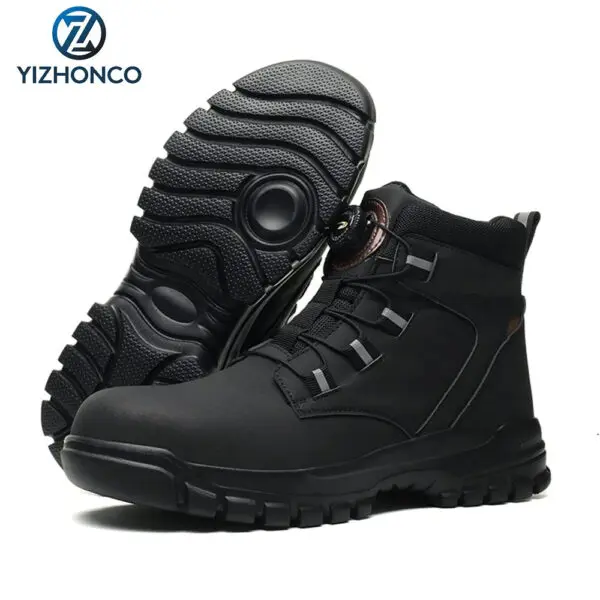 YIZHONCO Summer BOA Work Shoes Men Mesh Upper Steel Toe Flexible Sole Breathable Anti Slip Lightweight Work Safety Shoes Men - Image 13