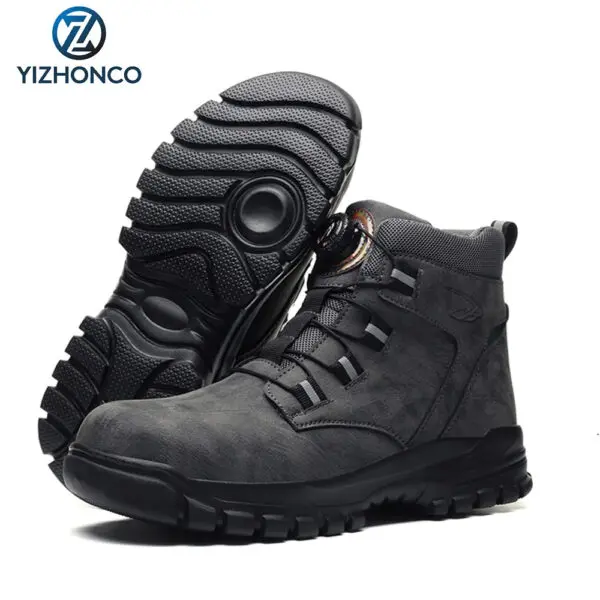 YIZHONCO Summer BOA Work Shoes Men Mesh Upper Steel Toe Flexible Sole Breathable Anti Slip Lightweight Work Safety Shoes Men - Image 14