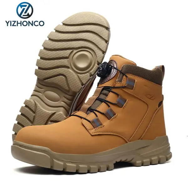 YIZHONCO Summer BOA Work Shoes Men Mesh Upper Steel Toe Flexible Sole Breathable Anti Slip Lightweight Work Safety Shoes Men - Image 15
