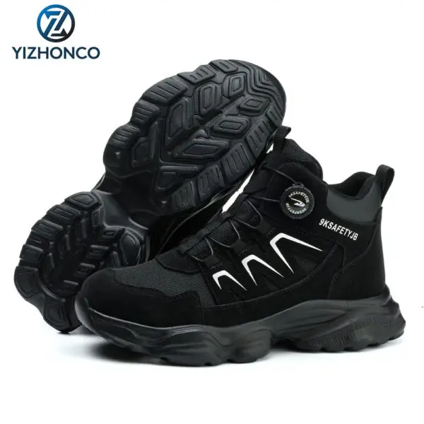 YIZHONCO Summer BOA Work Shoes Men Mesh Upper Steel Toe Flexible Sole Breathable Anti Slip Lightweight Work Safety Shoes Men - Image 16