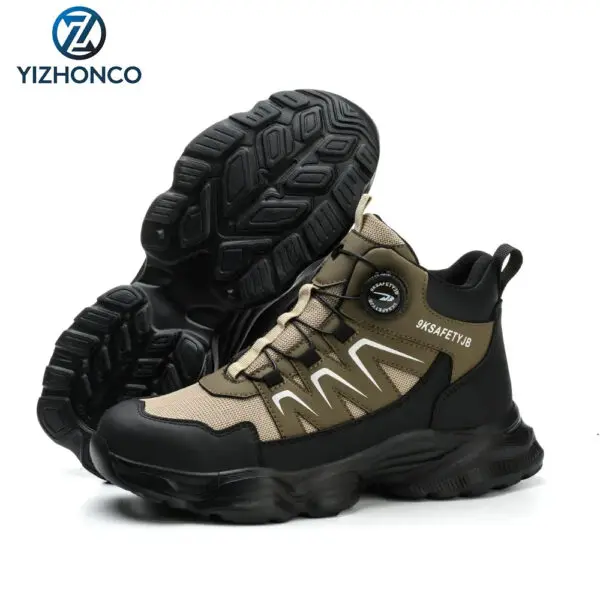 YIZHONCO Summer BOA Work Shoes Men Mesh Upper Steel Toe Flexible Sole Breathable Anti Slip Lightweight Work Safety Shoes Men - Image 17