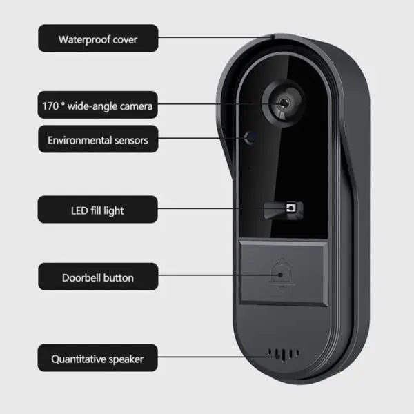 Outdoor Wireless Doorbell Phone Video Eye Doorbells Digital Door Peephole Security Protector With LED Night Vision Smart Home - Image 4