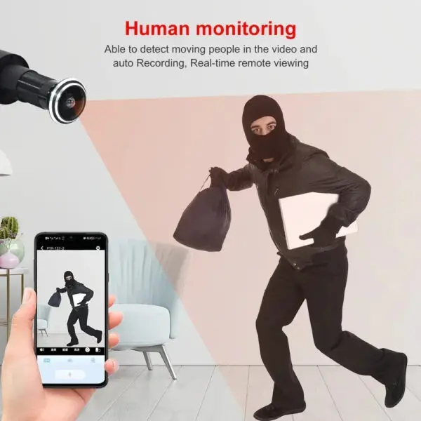 5MP Small Door Eye IP POE Camera Mini Peephole Motion Detection Video-eye Viewer Wireless Intercom Home Security Surveillance Ca - Image 5