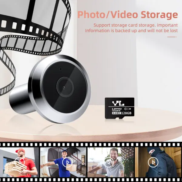 Wsdcam Wifi Doorbell 120 Degree Wide Angle Peephole Doorbell 1080P Digital Doorbell Viewer Motion Detection - Image 6