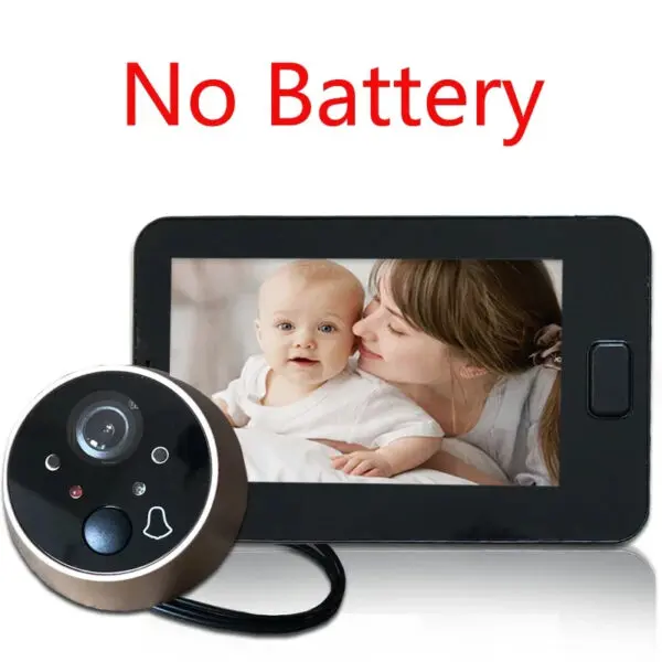 4.3Inch Visual Doorbell IR Night Vision Video Doorbell Eye Peephole Camera170 Degree Angle Peephole Camera Monitor No Battery - Image 7