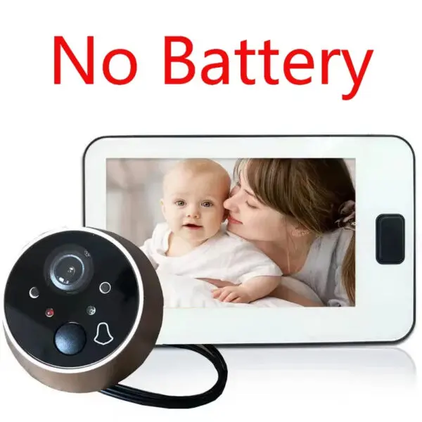4.3Inch Visual Doorbell IR Night Vision Video Doorbell Eye Peephole Camera170 Degree Angle Peephole Camera Monitor No Battery - Image 8