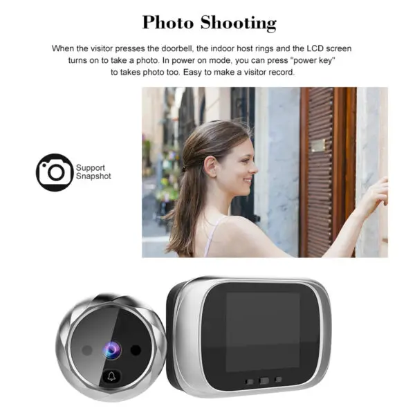 Digital Door Viewer Peephole Door Camera Doorbell 2.8-inch Night Vision Photo Shooting Digital Door Monitoring for Home Security - Image 4