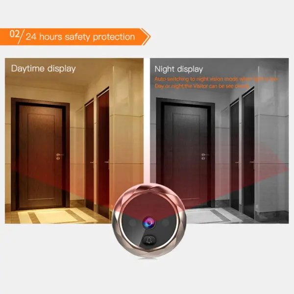 Digital Door Viewer Peephole Door Camera Doorbell 2.8-inch Night Vision Photo Shooting Digital Door Monitoring for Home Security - Image 5