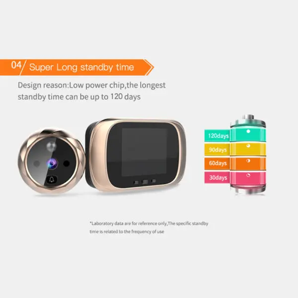 Digital Door Viewer Peephole Door Camera Doorbell 2.8-inch Night Vision Photo Shooting Digital Door Monitoring for Home Security - Image 6