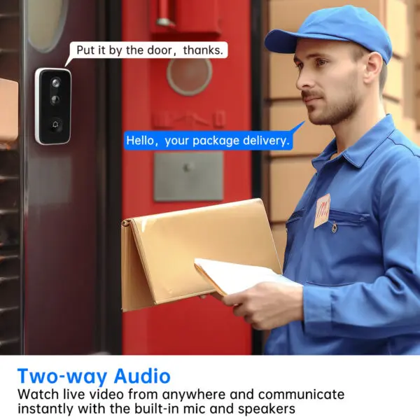 JOOAN 3MP 2MP Wireless WiFi Video Doorbell Camera Smart Home Security Battery PIR Motion Detector HD DoorBell Two Way Intercom - Image 2