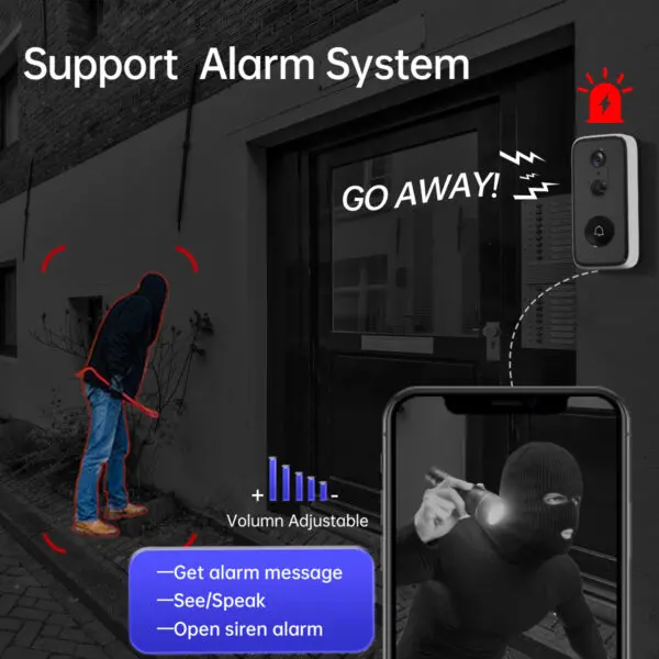 JOOAN 3MP 2MP Wireless WiFi Video Doorbell Camera Smart Home Security Battery PIR Motion Detector HD DoorBell Two Way Intercom - Image 3