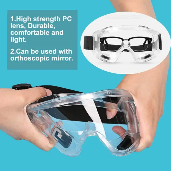 Safety Antifog Protective Goggles Safe Anti-Splash Wind-Proof Work Glasses Industrial Research Lab Cycling Riding Clear Goggles - Image 3